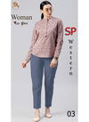 Peach and Blue Arya SP Women Latest Exclusive Formal Wear Poli Rayon Printed Top And Pent Collection 03